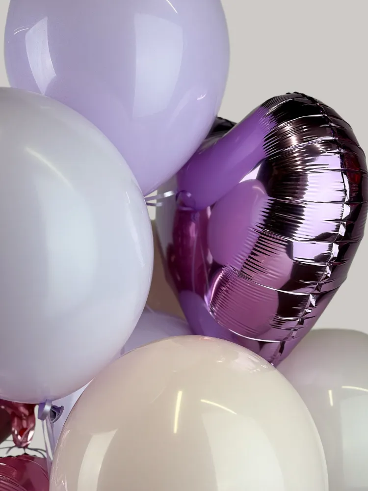16 purple and pink balloons set (helium inflated)