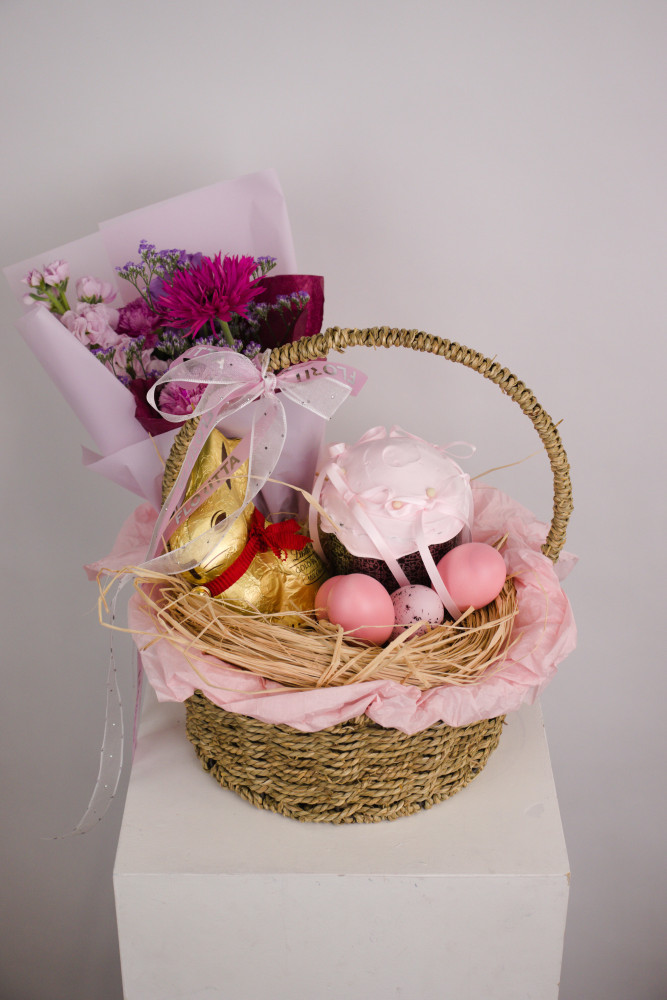 Pink bloom Easter basket