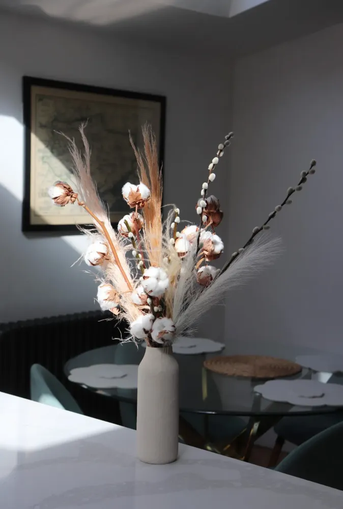Floral arrangement with pampas & pussy willow