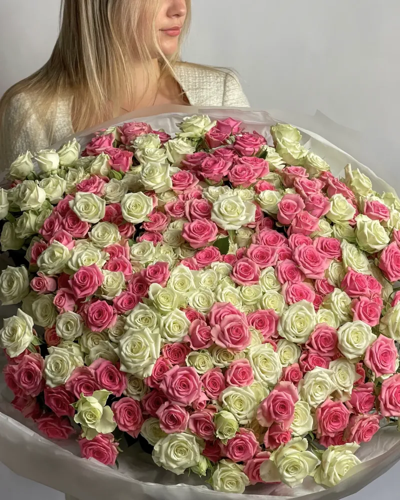 Celestially bouquet of pink and white roses