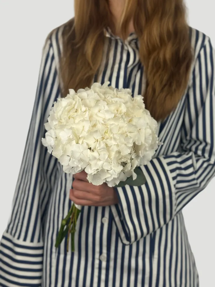 Ivory hydrangeas wedding bouquet