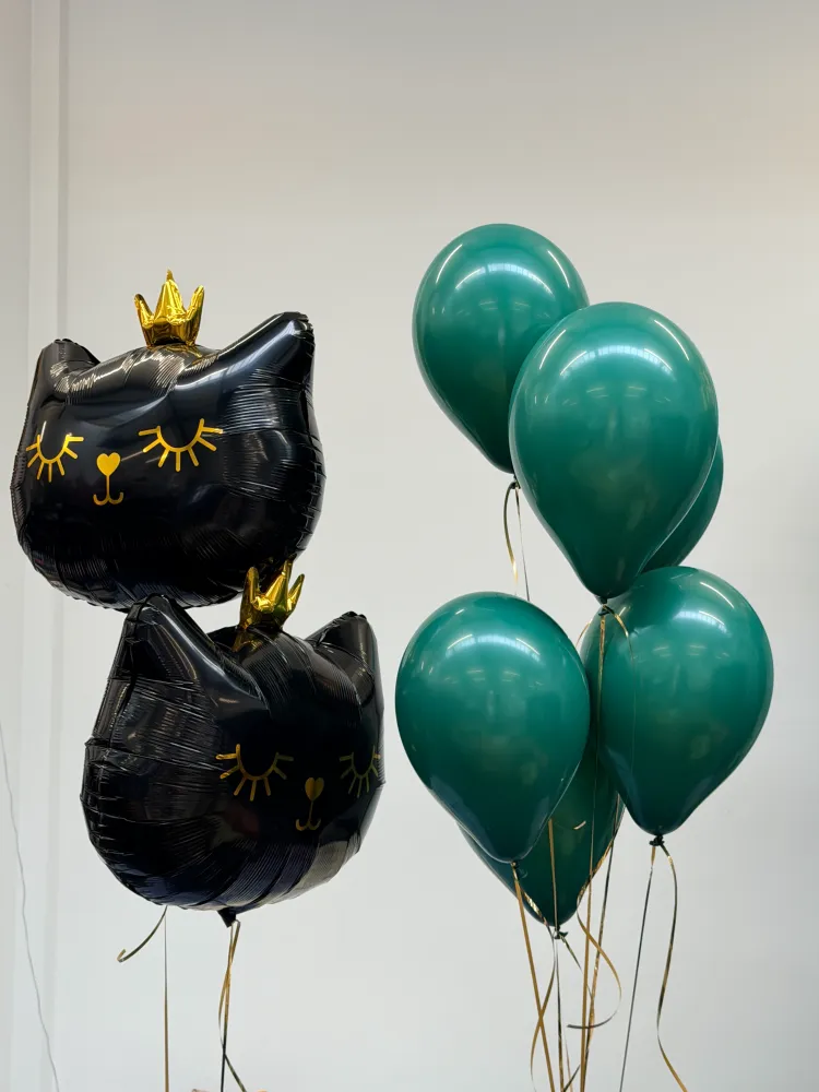 Midnight сats (8 balloons helium inflated)