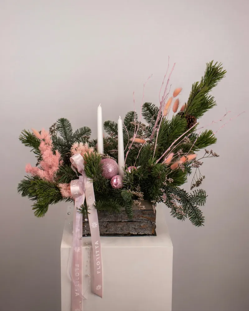 Festive woodland elegance centrepiece