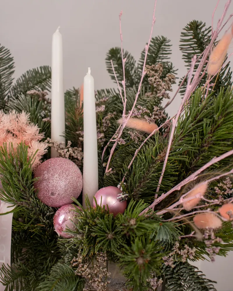 Festive woodland elegance centrepiece