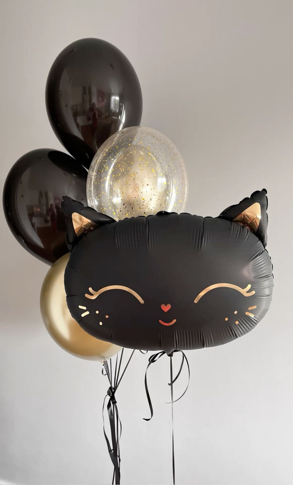 Golden meow (6 balloons helium inflated)
