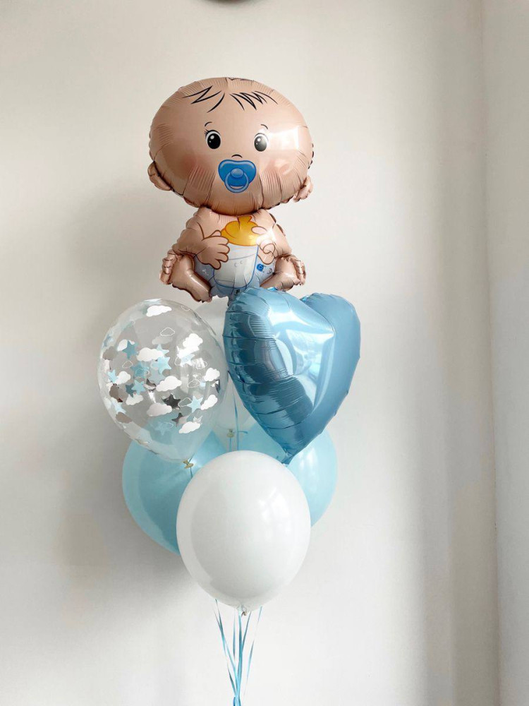 Little boy joy (7 balloons helium inflated)