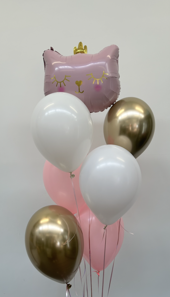 Princess kitty set (7 balloons helium inflated)