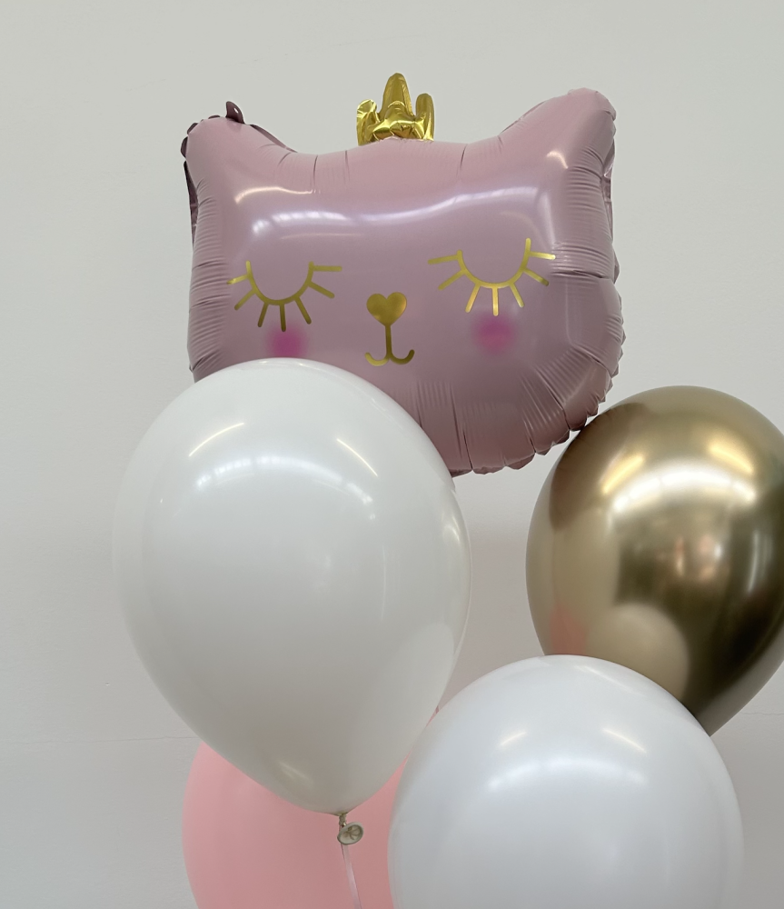 Princess kitty set (7 balloons helium inflated)