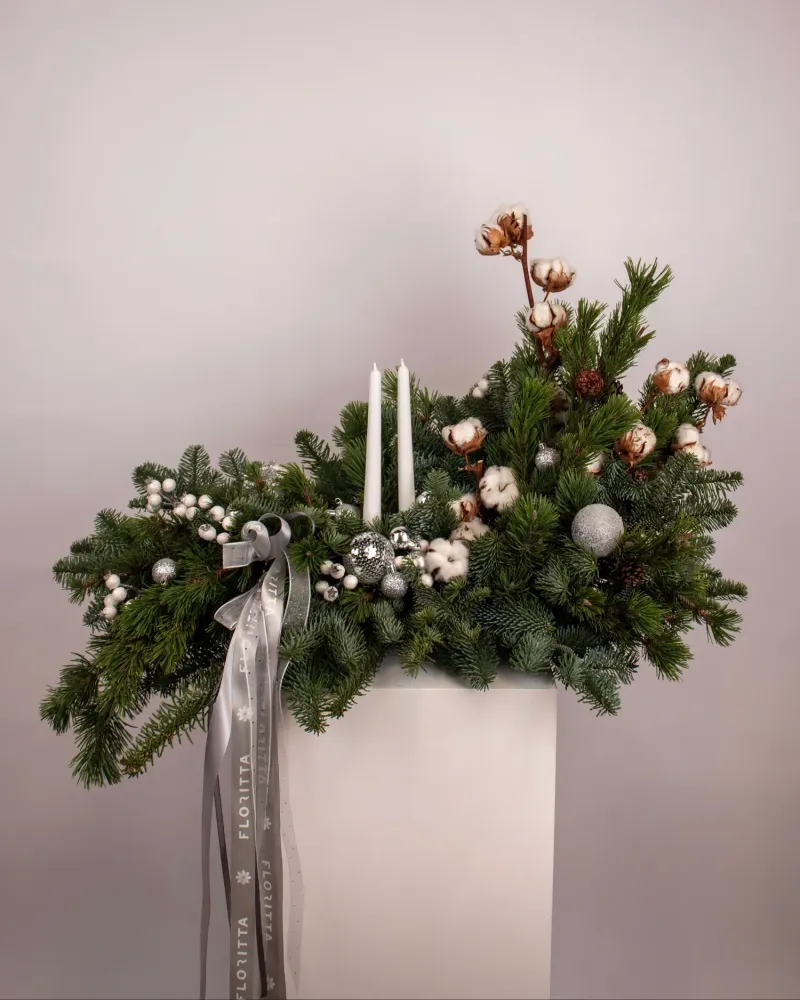 Winter wonderland candle centrepiece