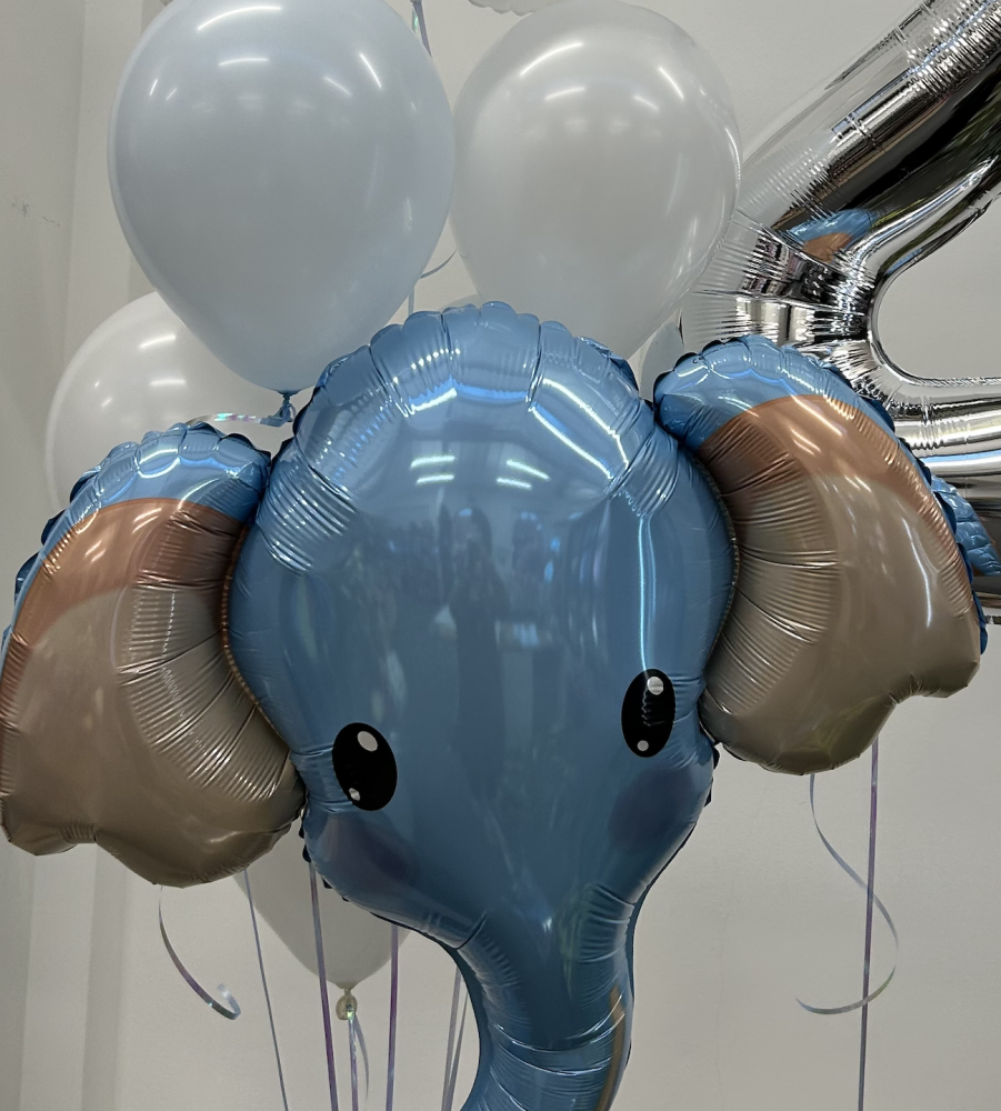 Pastel elephant celebration (15 balloons helium inflated)