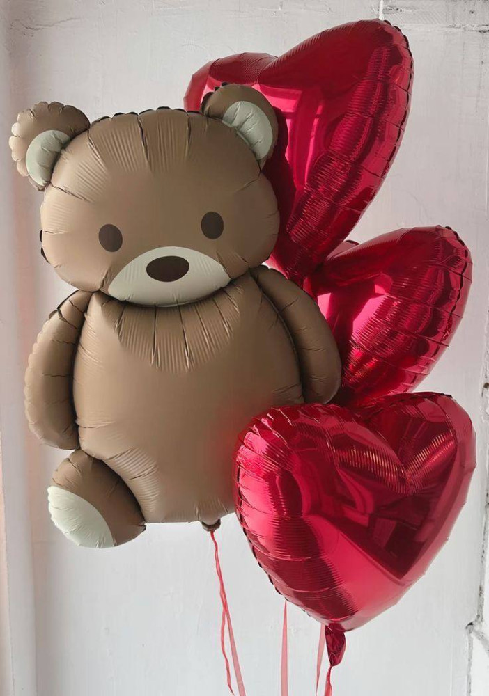 Teddy love (4 balloon helium inflated)