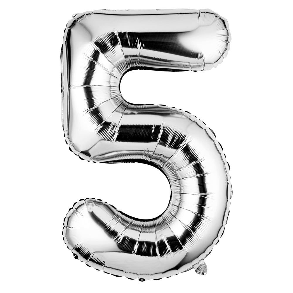 Silver balloon number 5 (helium inflated)