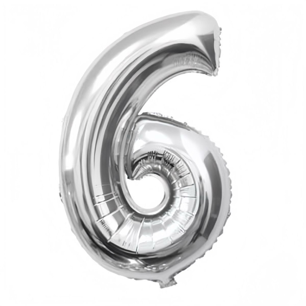Silver balloon number 6 (helium inflated)