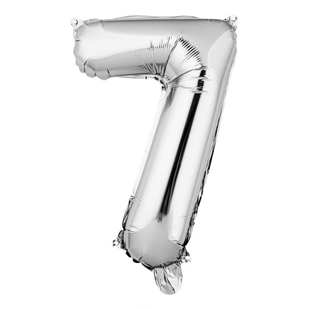 Silver balloon number 7 (helium inflated)