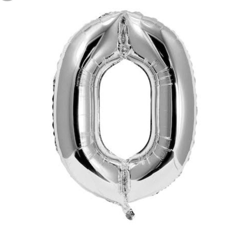 Silver balloon number 0 (helium inflated)