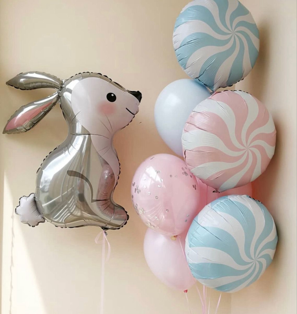 Sweet bunny set (8 balloon helium inflated)