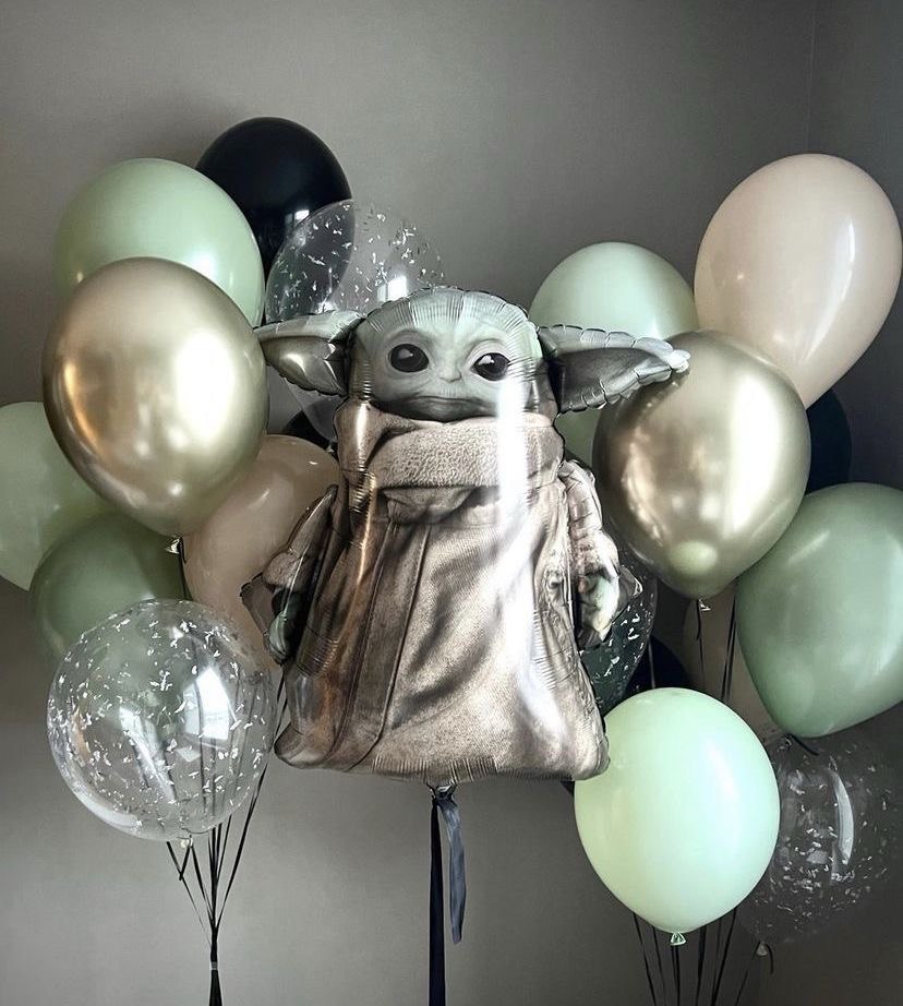 The Grogu galaxy set (19 Balloon Set (Helium Inflated)