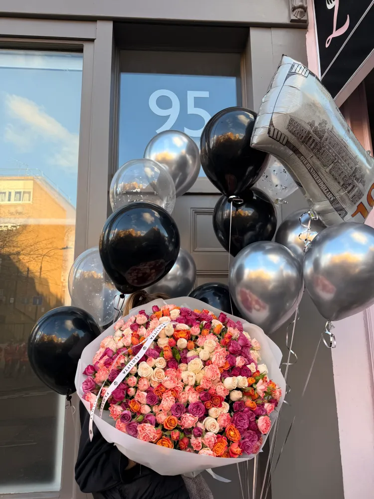 Glamour grandeur gift set (bouquet & balloons)