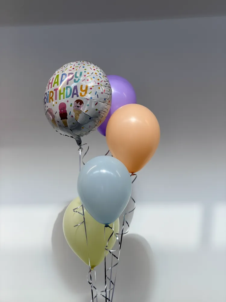 Happy birthday set (5 balloon helium inflated)