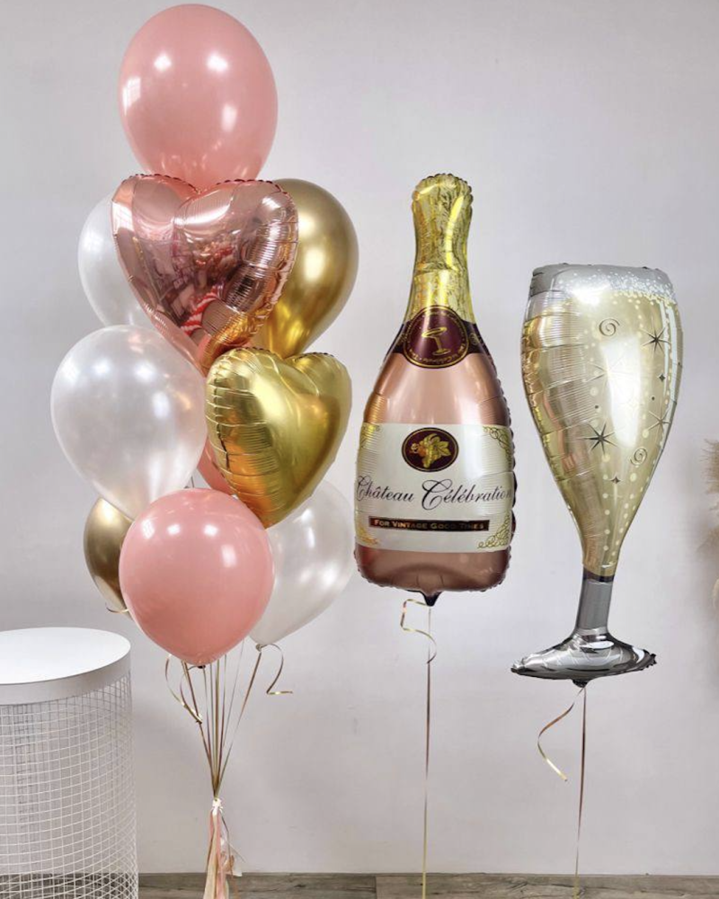 Champagne celebration (13 balloons helium inflated)