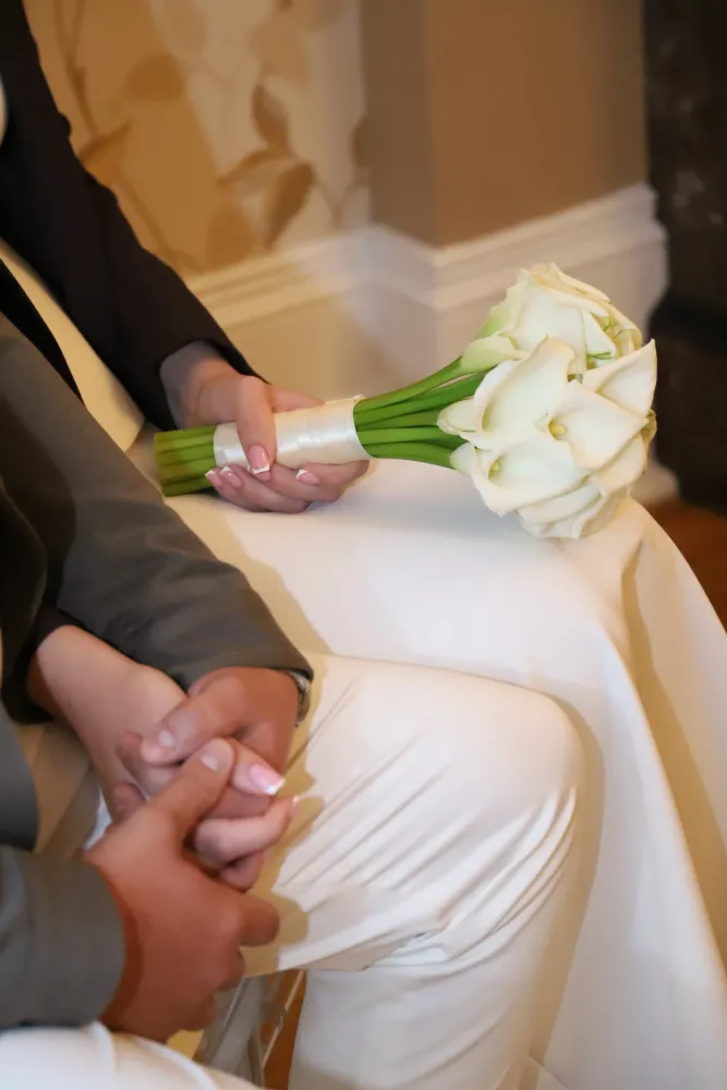 Сalla lilies elegant bridal bouquet