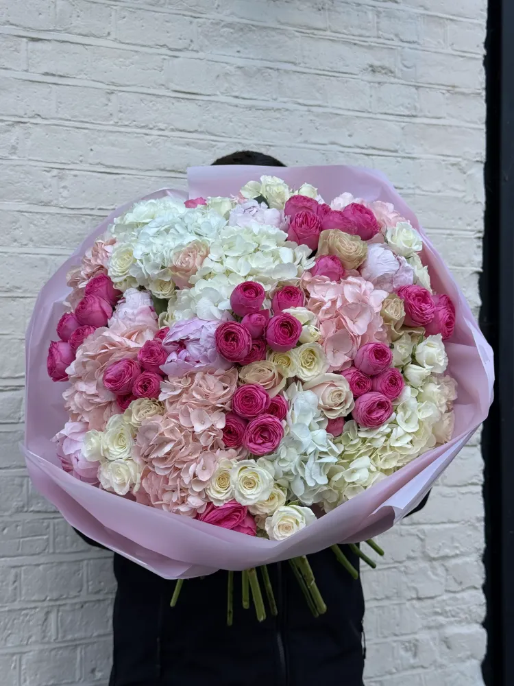 Fitzrovia blush symphony (hydrangeas & spray roses)