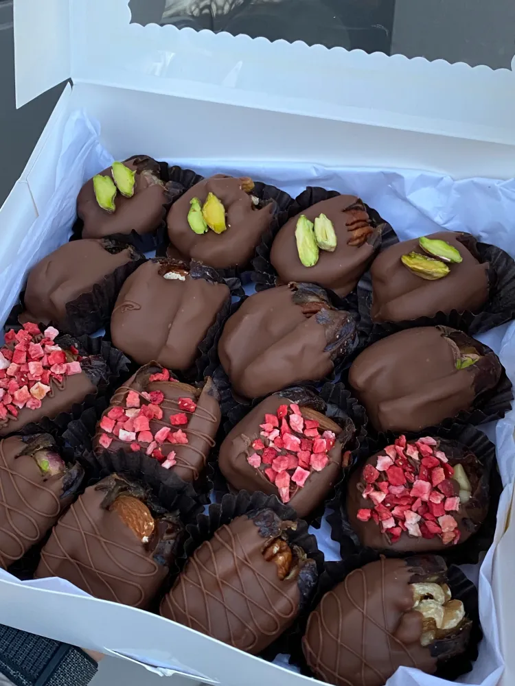 Medjool dates in milk chocolate