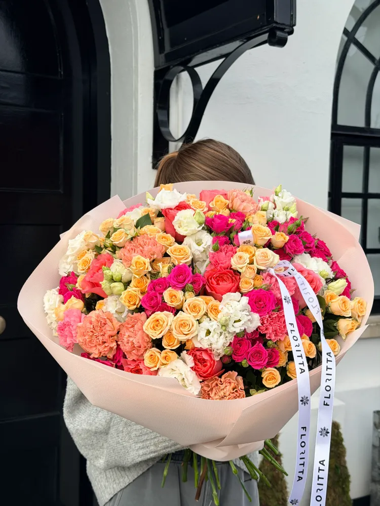 Bright mix of roses