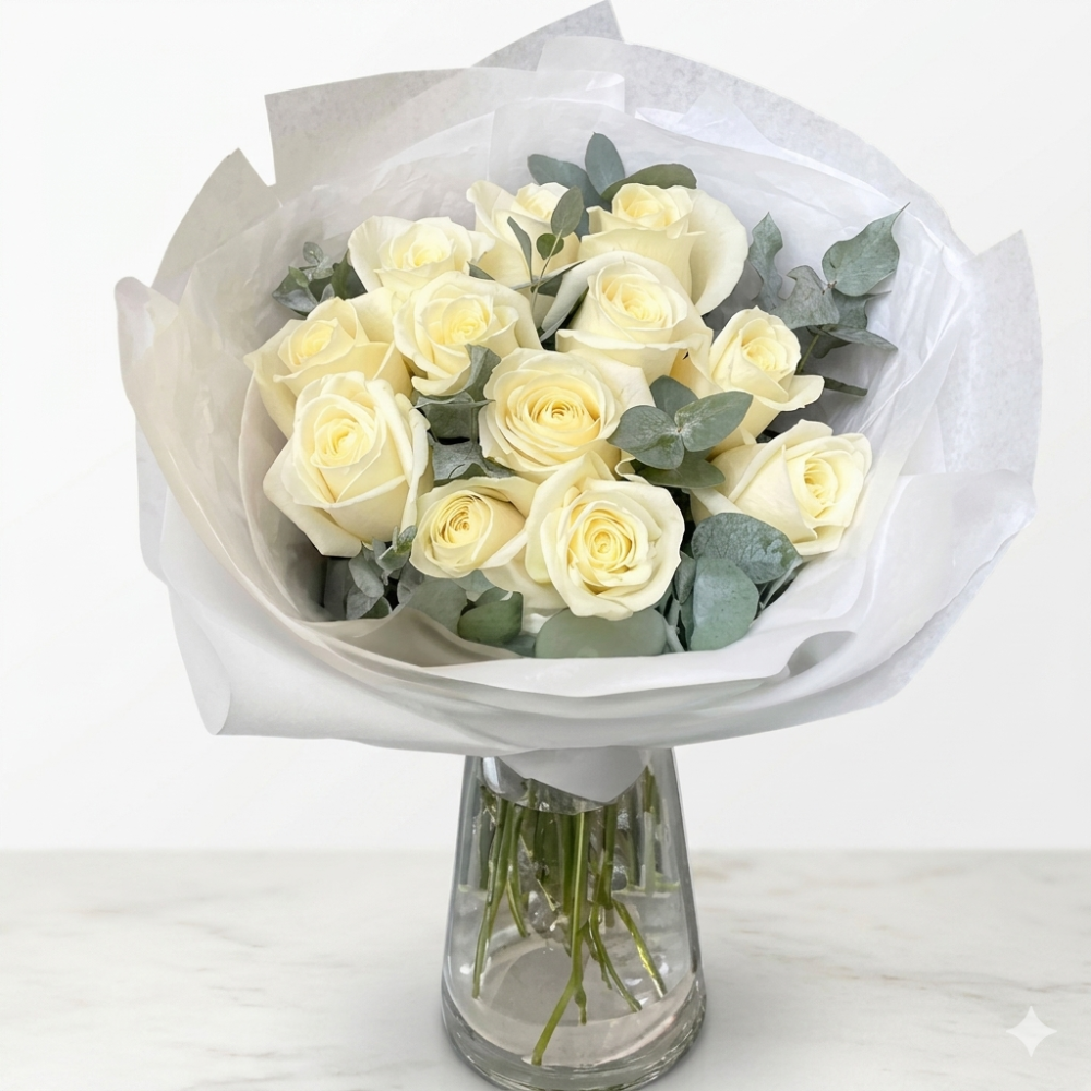 Camilla (roses, eucalyptus)