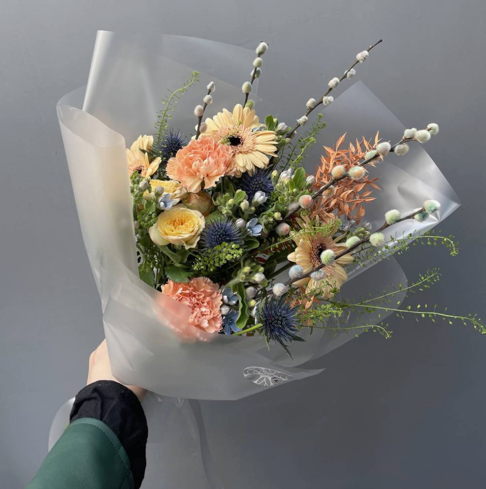 Rainbow (gerberas. carnations;, roses, spray roses, greneery)