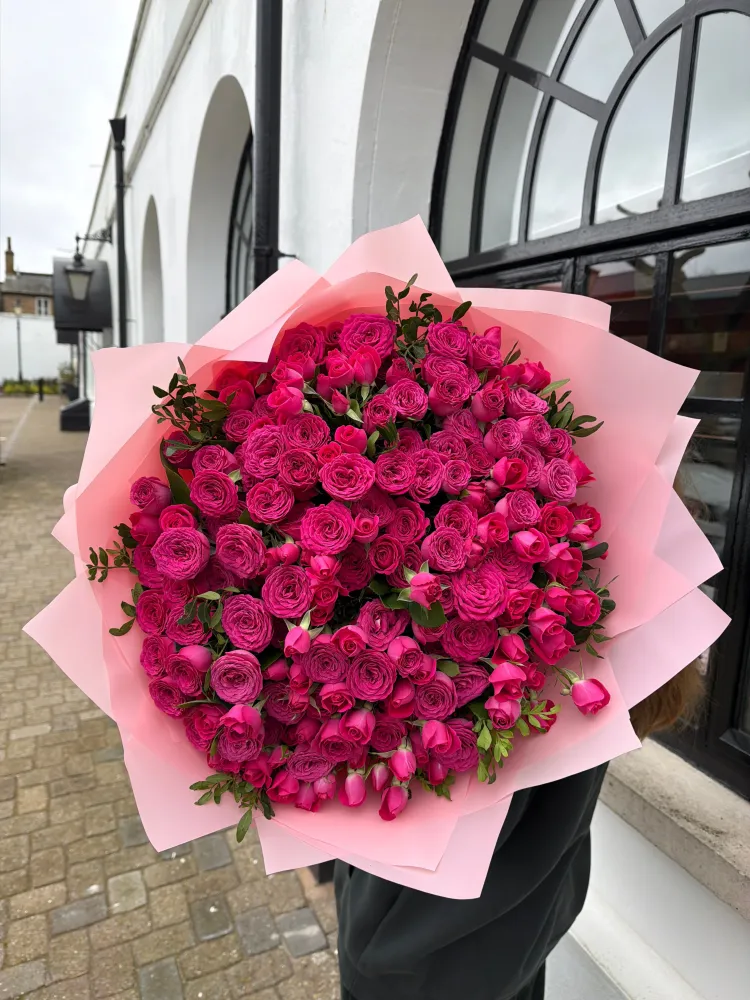 Crimson pulse (50 stems of spray roses)