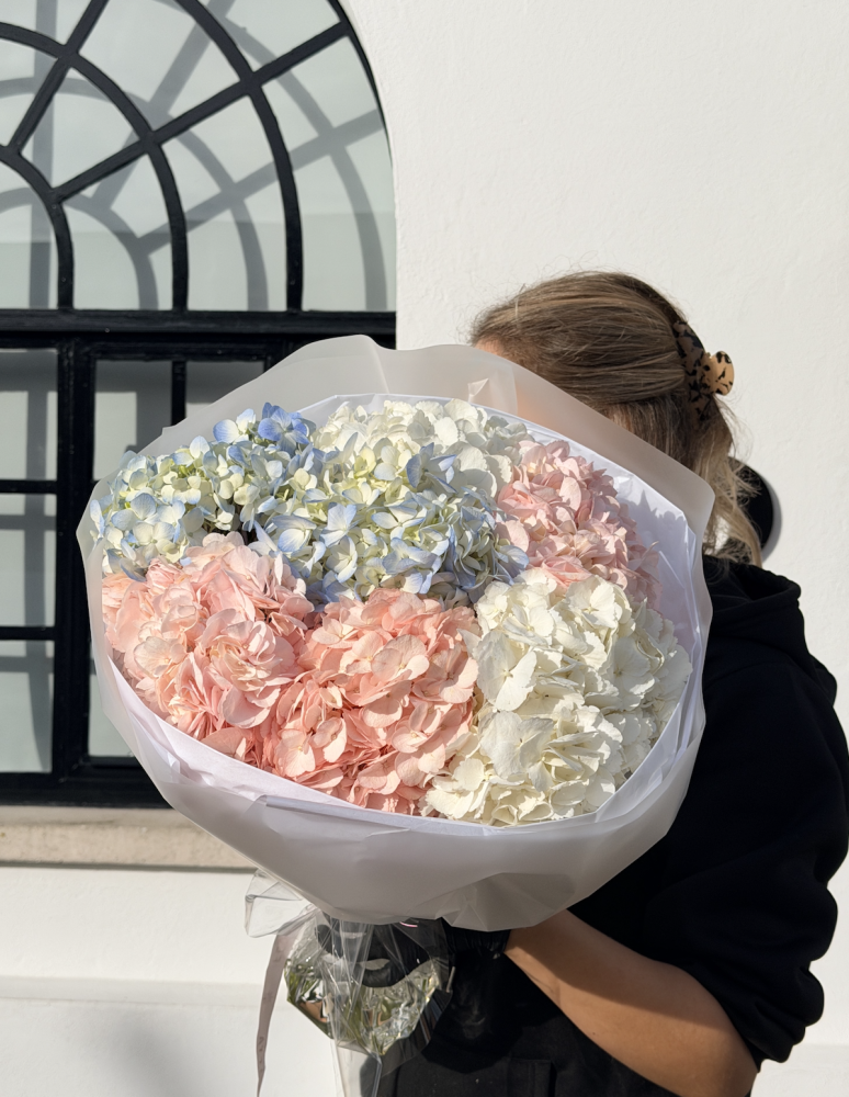 Soft pastel hydrangea bouquet