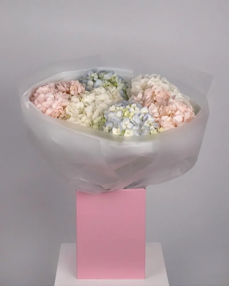 Soft pastel hydrangea bouquet