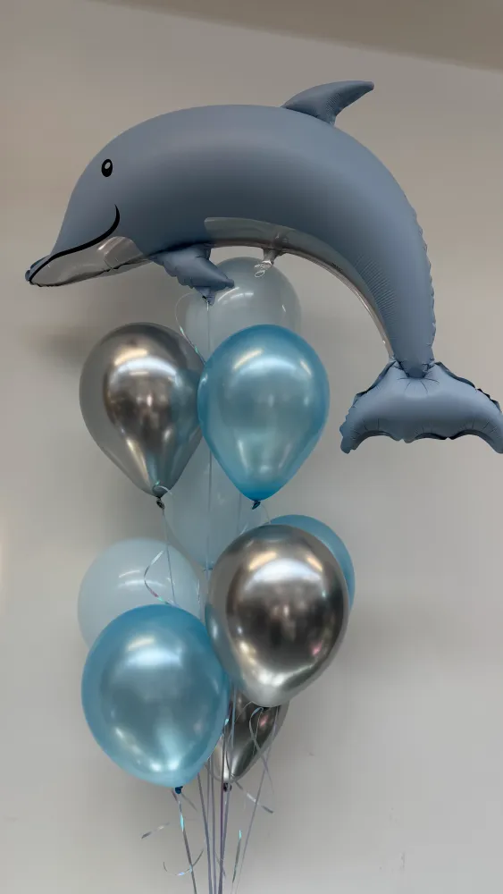 Little dolphin cluster (11 balloon helium inflated)