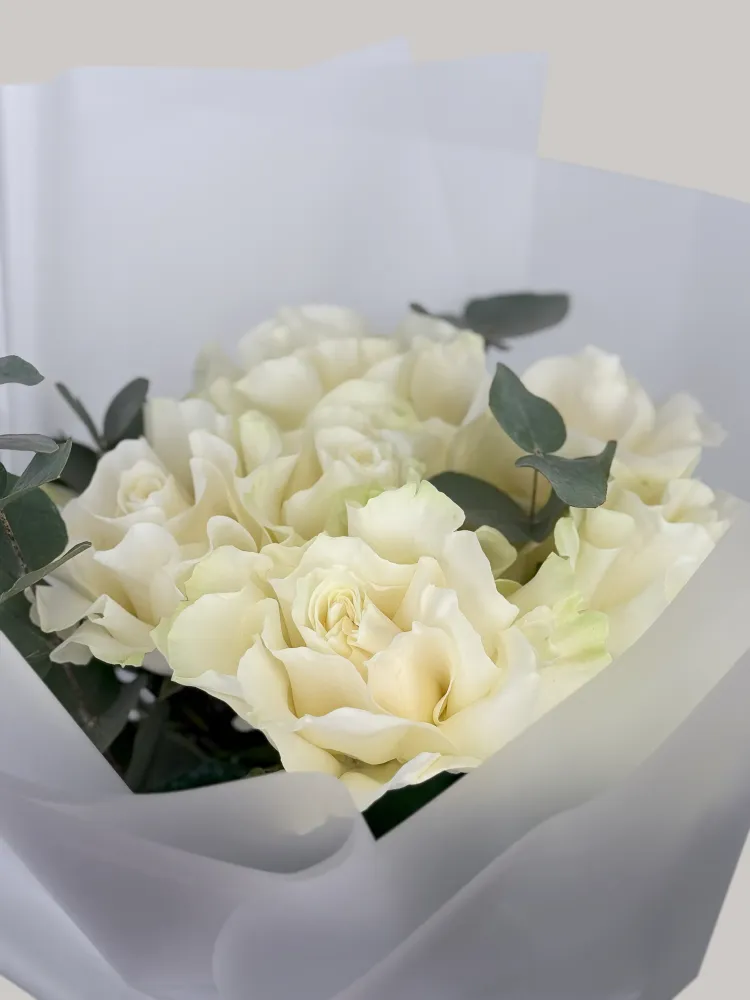 6 white roses